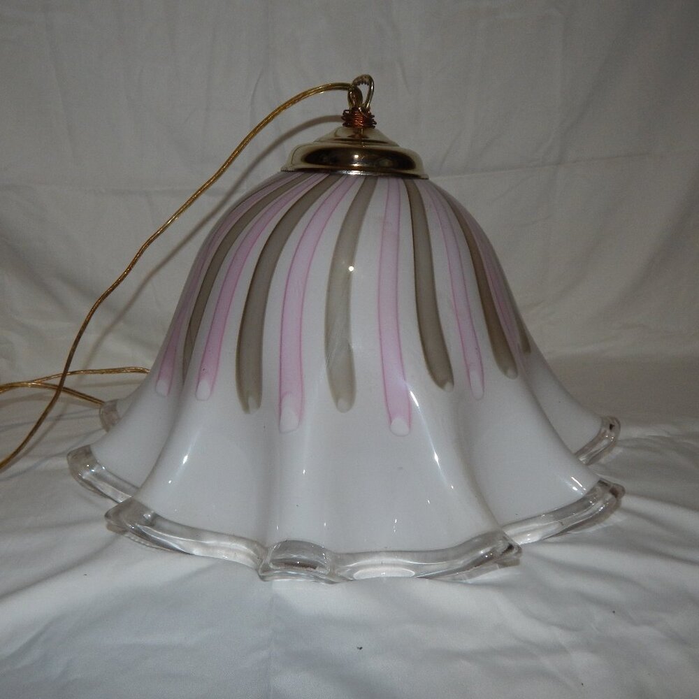 Vintage 60s glass ceiling lamp